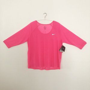 Nike Women’s Dri-FIT Cool Breeze 3/4 Sleeve Neon P